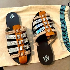 Tory Burch Fisherman Mule Sandals size 9 never worn